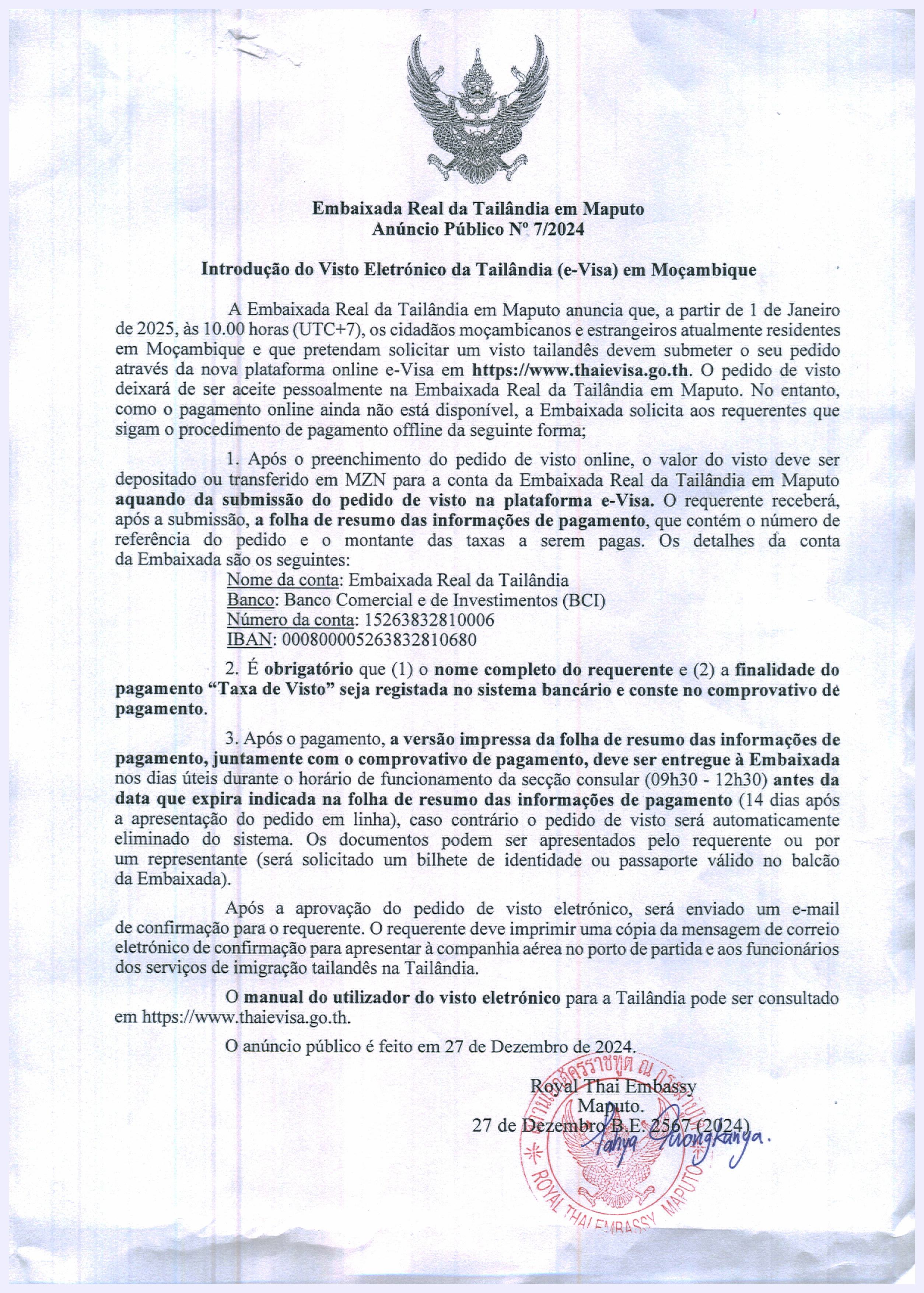 007-2024_PT_RTE_MPM_Anúncio_Público_-_Introdução_do_Visto_Eletrónico_da_Tailândia_(e-Visa)_em_Moçambique