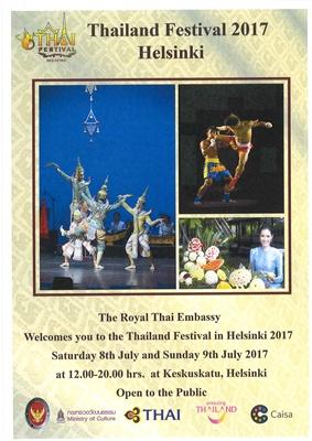 Welcome to the Thailand Festival 2017 - สถานเอกอัครราชทูต ณ เฮลซิงกิ