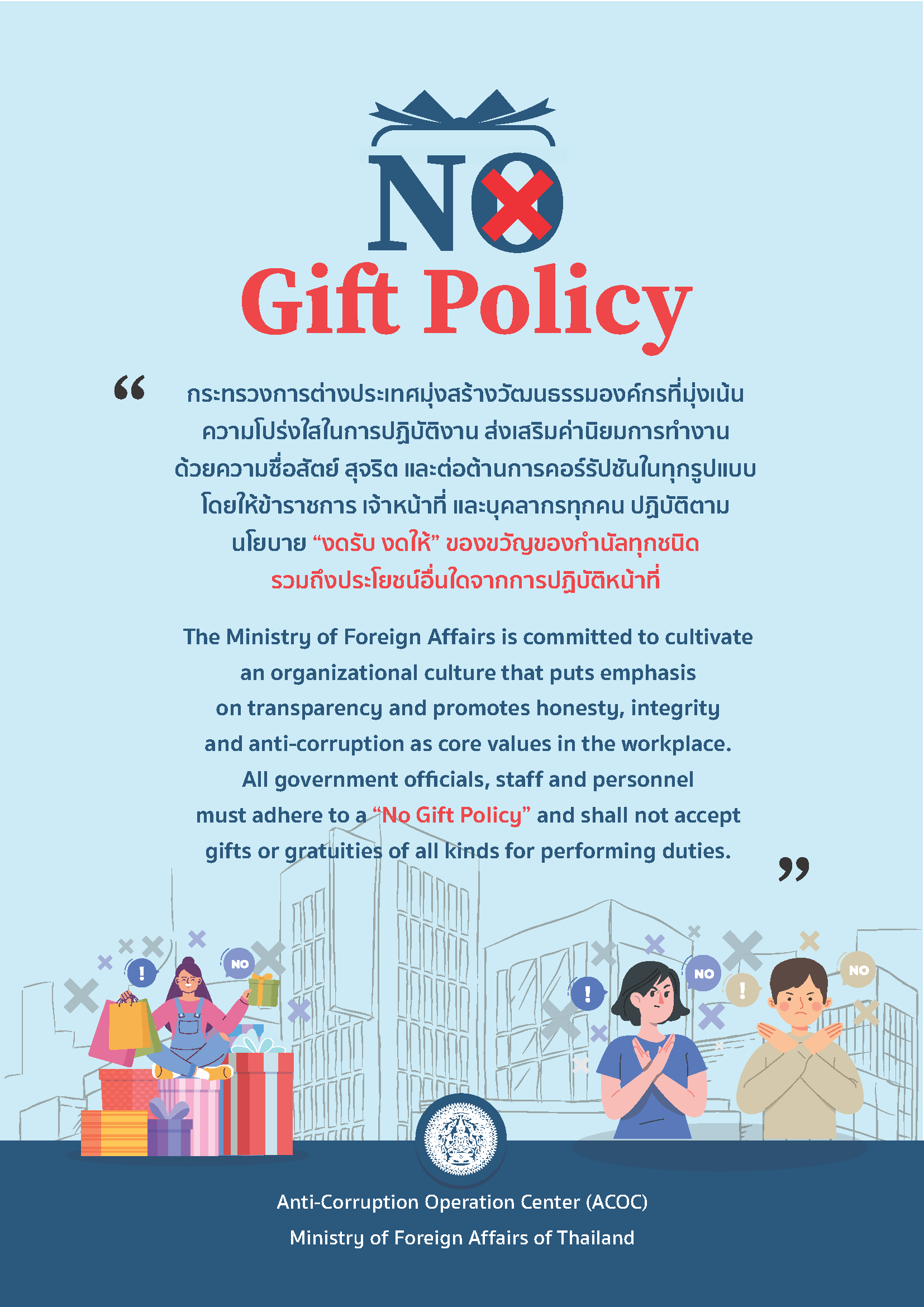 No Gift Policy 2567 - ศูนย์ปฏิบัติการต่อต้านการทุจริต (ศปท.) กระทรวงการ ...