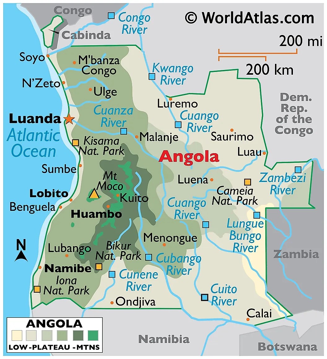 Republic of Angola - Map Angola 