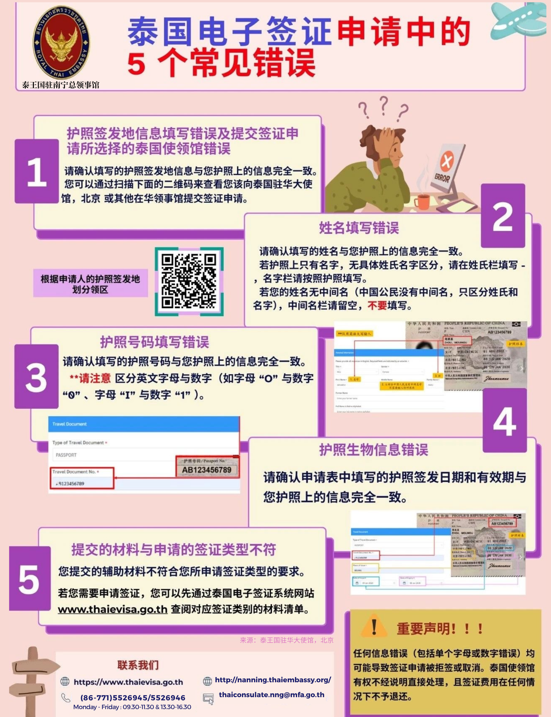 泰国电子签证申请中的5_个常见错误