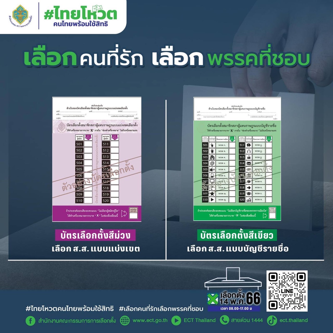 ตัวอย่างบัตรเลือกตั้ง66