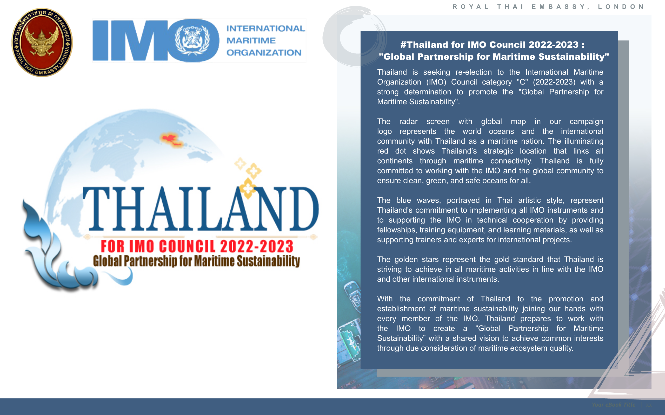 Thailand for IMO Council 20222023 "Global Partnership for Maritime